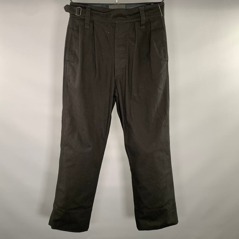 MARGARET HOWELL Size 32 Black Pleated Cotton Relaxed fit Casual Pants